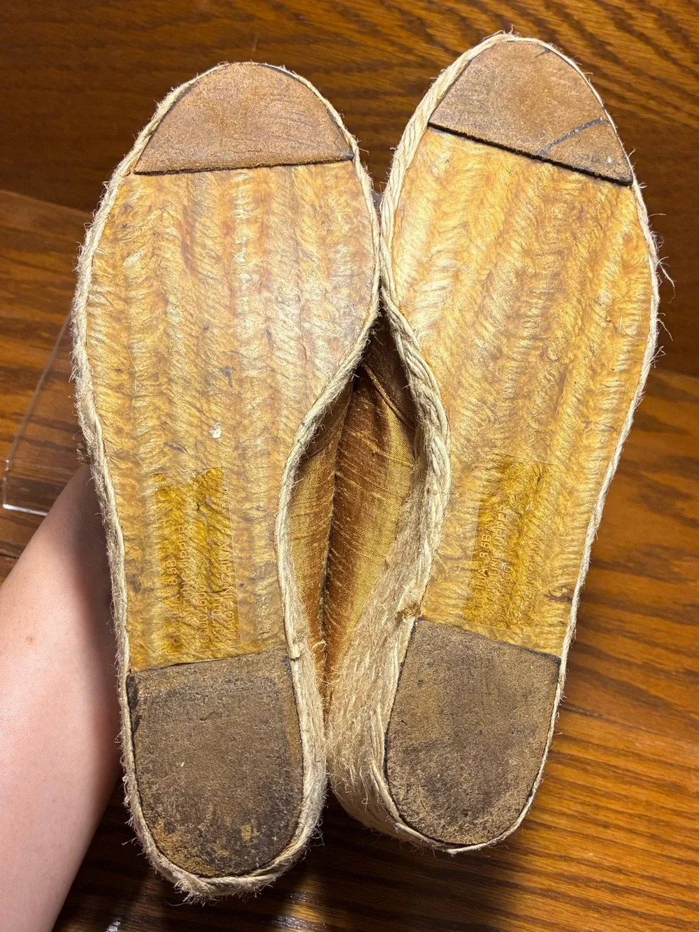 Lauren Ralph Lauren Bronze Shantung Espadrille Wedges Size 8.5